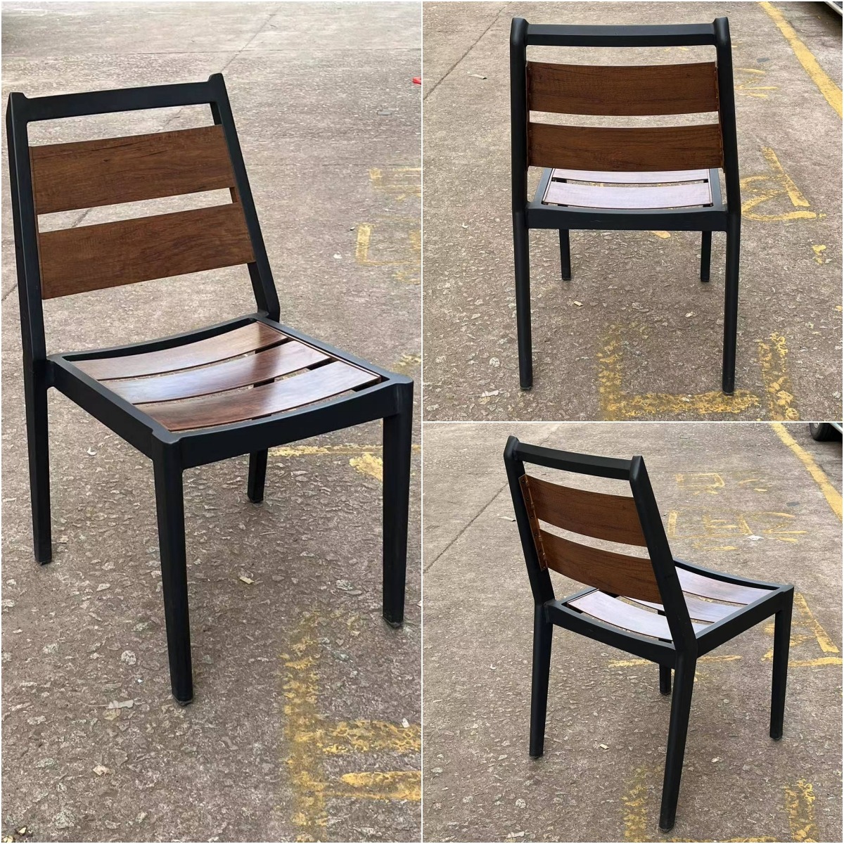 Patio Aluminum Wood Side Chair Zp Seating