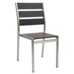 Brushed Brown Teak Outdoor Side Chair Zp Seating