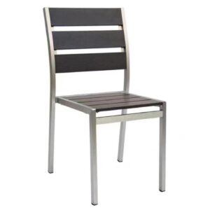Brushed Brown Teak Outdoor Side Chair Zp Seating
