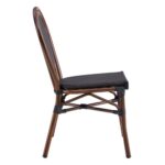 Commercial Outdoor Faux Bamboo Textilene Bistro Chair With Durable Aluminum Frame 3
