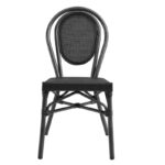 Commercial Outdoor Textilene Dining Chair With Bamboo Look Frame 1