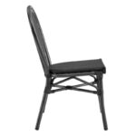 Commercial Outdoor Textilene Dining Chair With Bamboo Look Frame 2