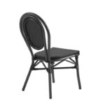 Commercial Outdoor Textilene Dining Chair With Bamboo Look Frame 3
