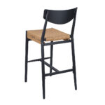 Curved Back Aluminum Barstool With Rattan Seat Zp Seating 2