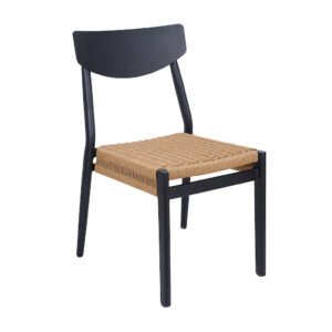 Curved Back Aluminum Chair With Rattan Seat Zp Seating