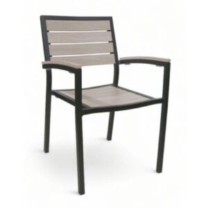 Light Gray Teak Aluminum Arm Chair Zp Seating