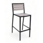 Light Gray Teak Aluminum Side Barstool Zp Seating