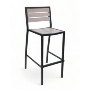 Light Gray Teak Aluminum Side Barstool Zp Seating