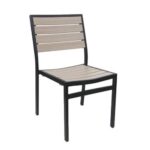 Light Gray Teak Aluminum Side Chair Zp Seating