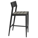 Outdoor Aluminum Barstool With Gray Slats Zp Seating 1