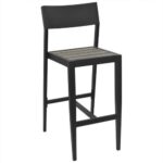 Outdoor Aluminum Barstool With Gray Slats Zp Seating