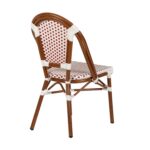 Outdoor Faux Bamboo Aluminum Chair With Pe Rattan Weave For Café And Restaurant Use 2
