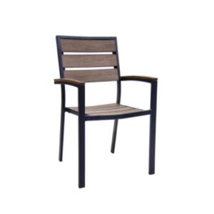 Restaurant Wide Grain Aluminum Arm Chair Zp Seating