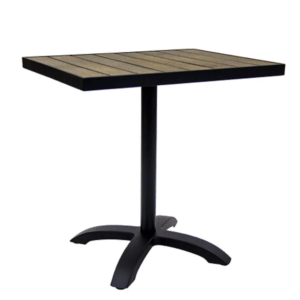 Aluminum Patio Table With Plastic Wood Slat