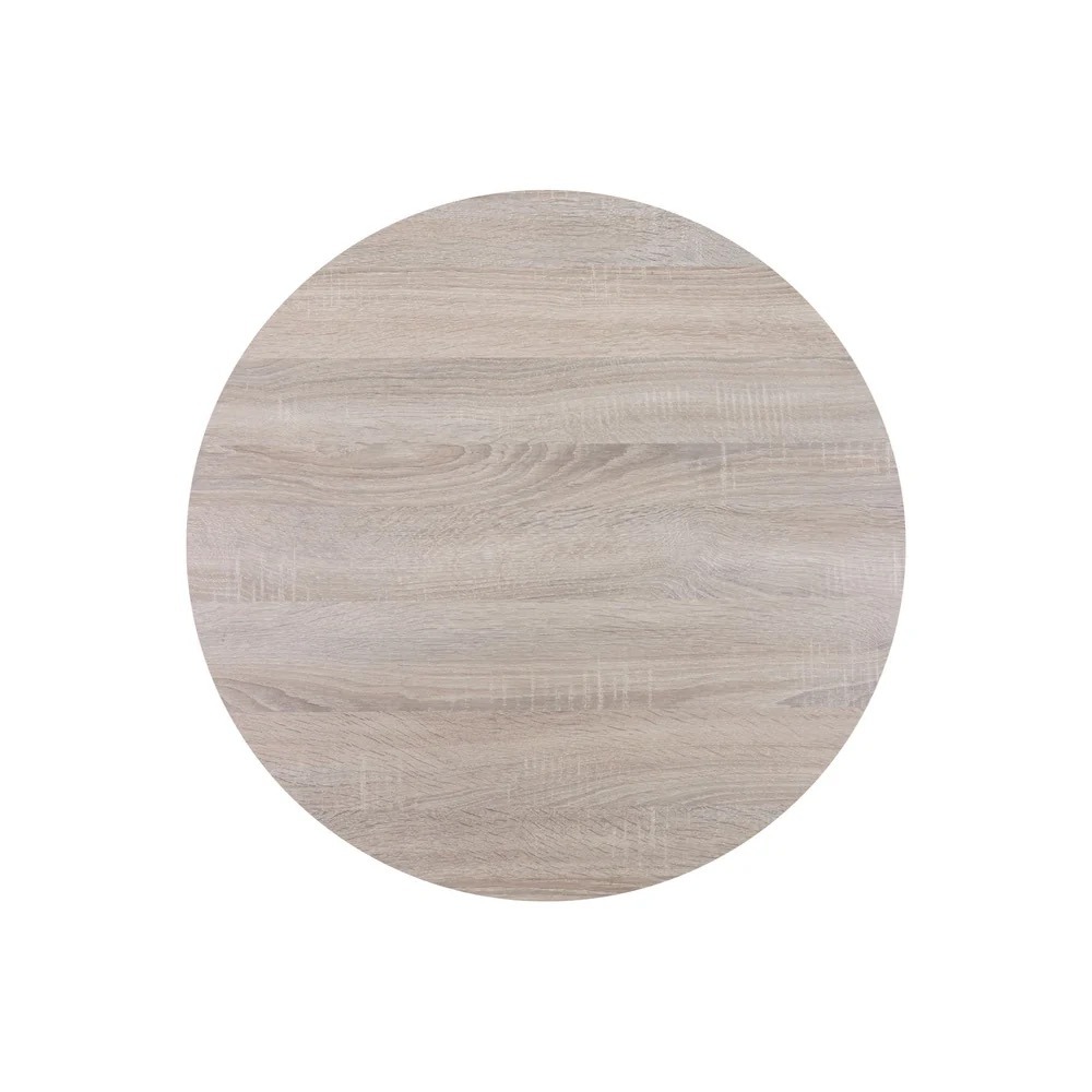 Bistro Cafe Hpl Round Top In Raw Oak Look