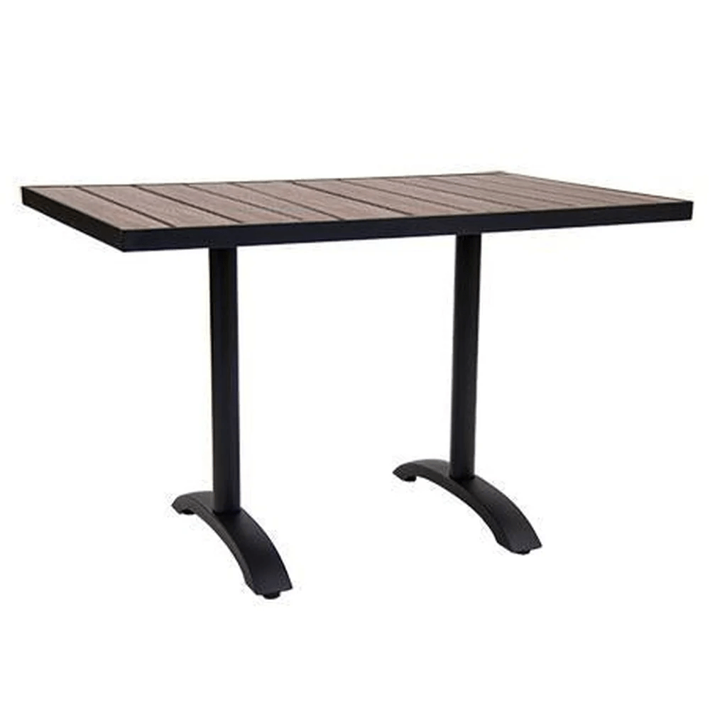 Outdoor Bistro Aluminum Synthetic Teak Table