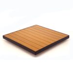 Outdoor Faux Teak Tabletop With Black Frame