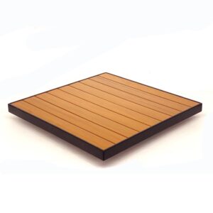 Outdoor Faux Teak Tabletop With Black Frame