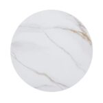 White Marble Texture Sintered Stone Round Tabletop