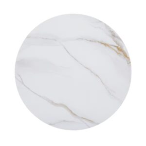 White Marble Texture Sintered Stone Round Tabletop