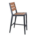 Aluminum Faux Teak Polywood Bistro Barstool 3 Zpseating
