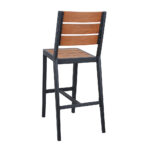 Aluminum Faux Teak Polywood Bistro Barstool 4 Zpseating