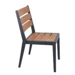 Aluminum Faux Teak Polywood Bistro Chair 2 Zpseating