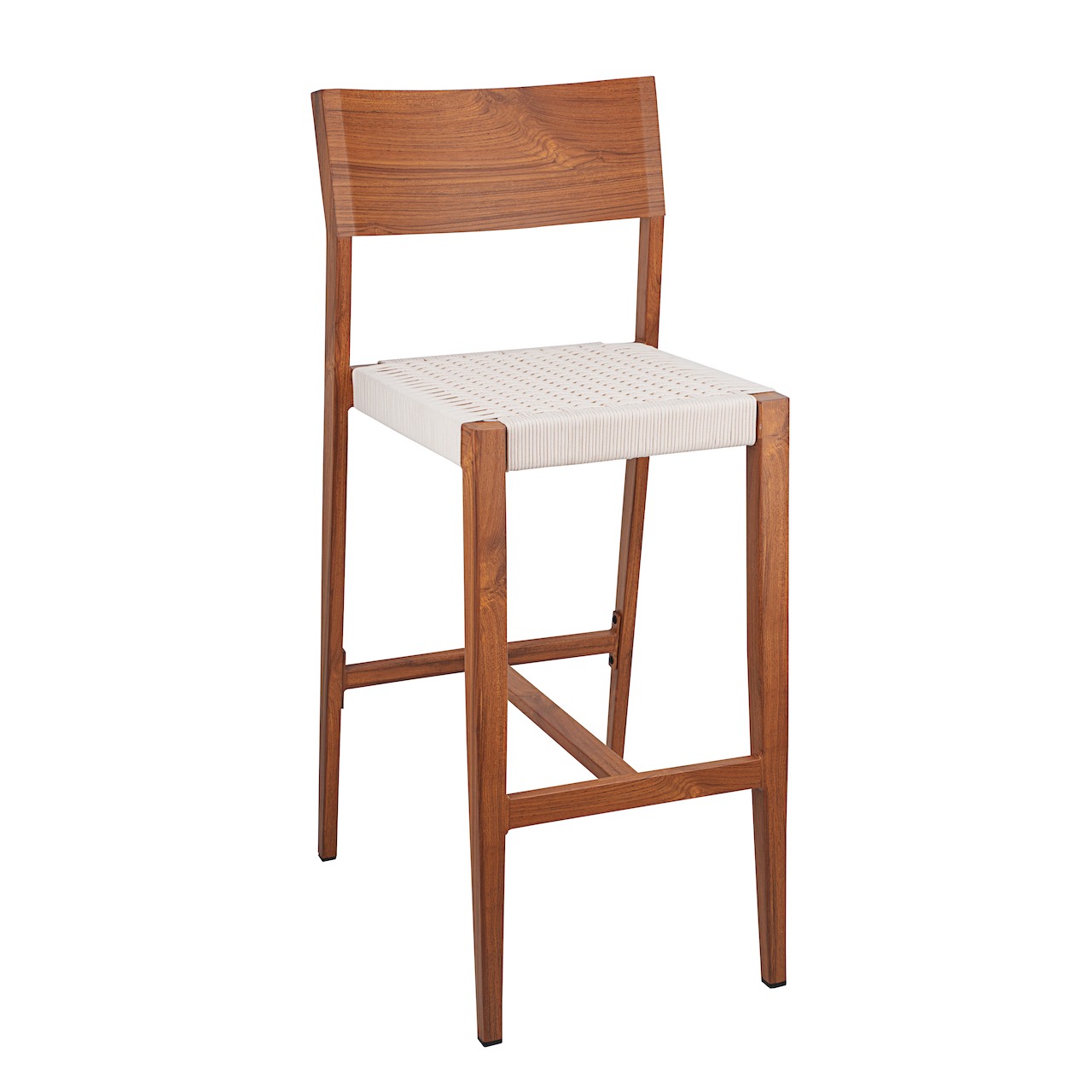 Edge Rattan Aluminum Barstool With Wood Grain Zp Seating