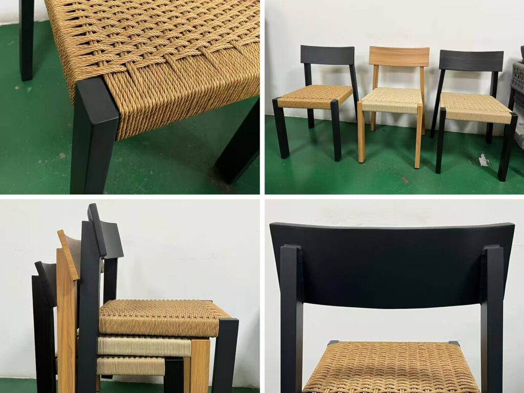Newly Launched Cafe Black Pe Wicker Chair
