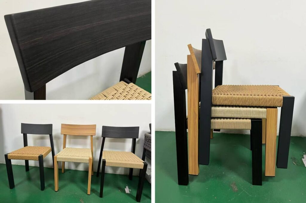 Newly Launched Cafe Walnut Grain Rope Chair