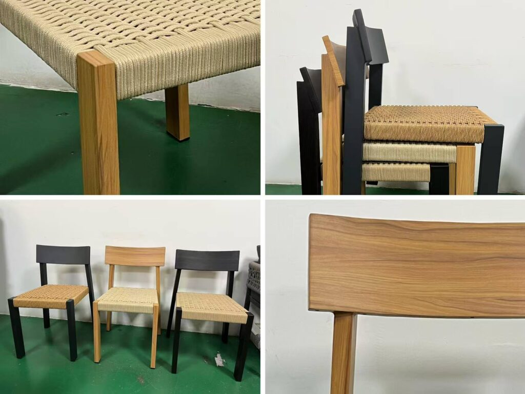 Newly Launched Cafe Wood Grain Rope Chair Zpseating