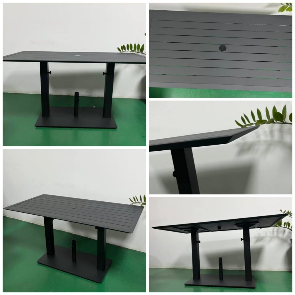 Commercial All Black Aluminum Outdoor Table Zp Seating