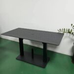 Commercial All Black Aluminum Outdoor Table Zpseating 5