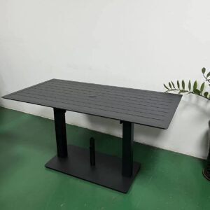 Commercial All Black Aluminum Outdoor Table Zpseating 5