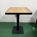 Commercial Café Hpl Table With Oak Finish