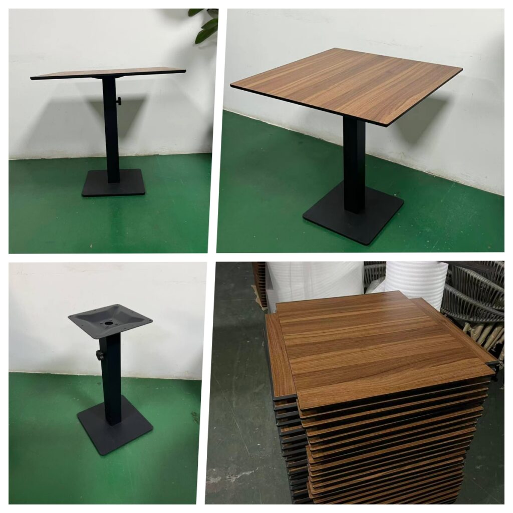 Restaurant Hpl Table With Walnut Finish