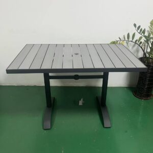 Restaurant Table With Gray Polywood Teak