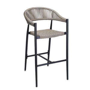 Restaurant Aluminum Rattan Wicker Bar Stool Zpseating
