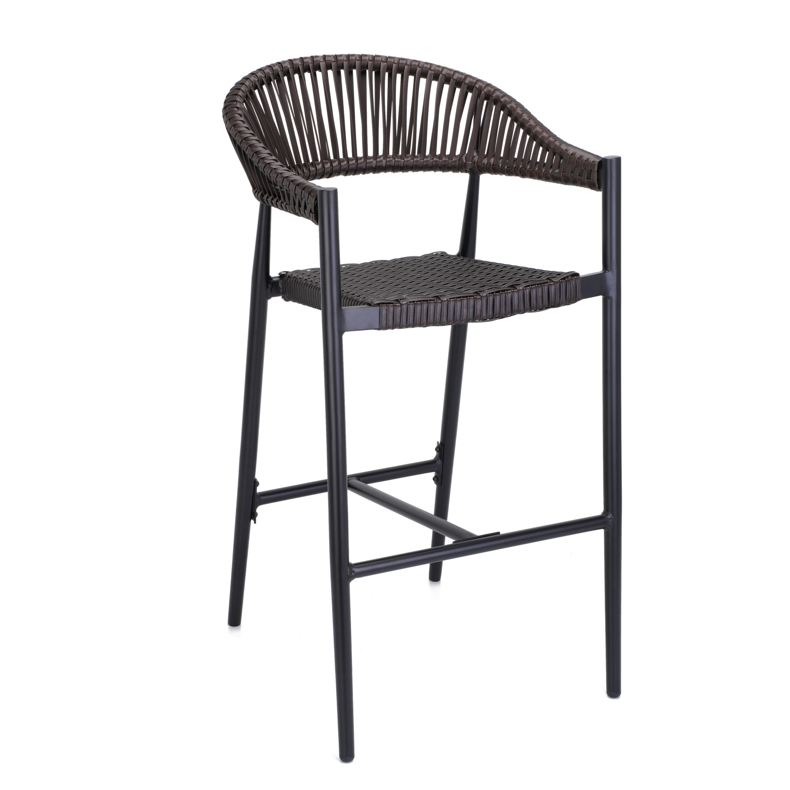 Restaurant Aluminum Wicker Rattan Barstool Zpseating