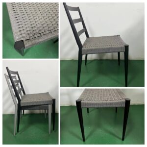 Patio Cafe Woven Gray Rope Chair