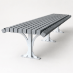 Gray Plastic Wood Park Bench Zpseating